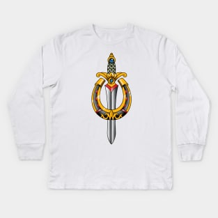 Dagger with a horseshoe Kids Long Sleeve T-Shirt